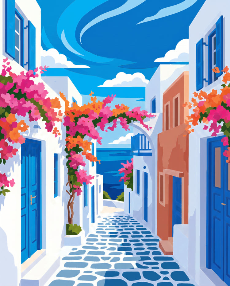 Σοκάκι με μπουκαμβίλιες