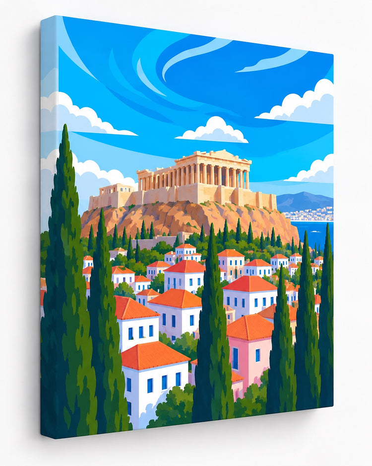 Ακρόπολη — πίνακας ζωγραφικής με αριθμούς σε καμβά