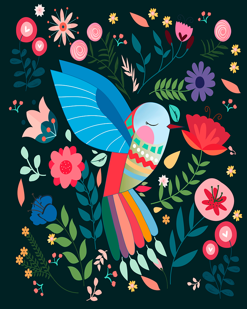 Colibrì con Fiori (6957476348086)