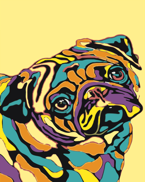 Pug colorato (6957558694070)